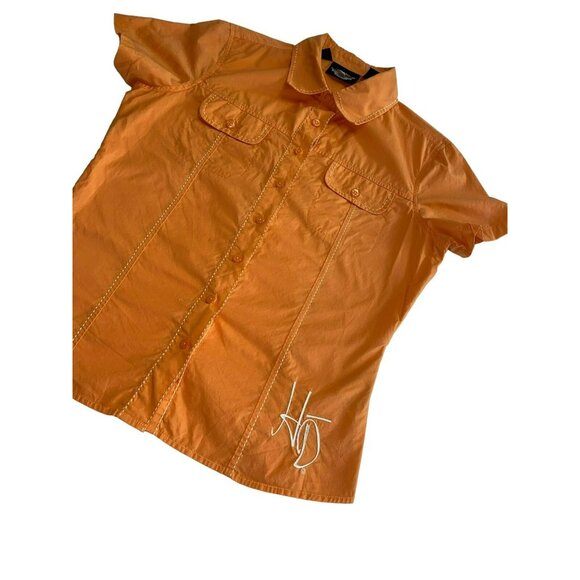Harley Davidson Ladies Button Down Short Size Medium - Picture 4 of 5